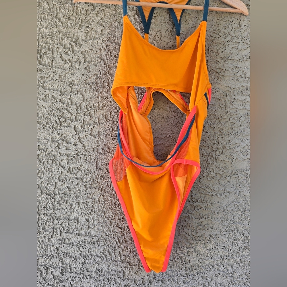 Icon Swim Bright Orange One Piece Swimsuit - Picture 3 of 8